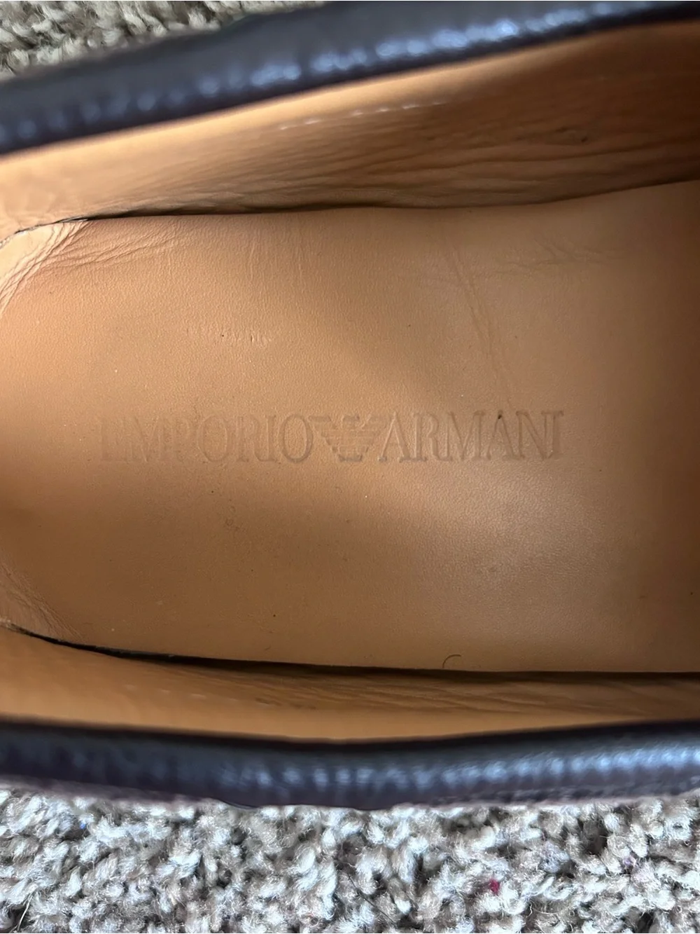Emporio Armani Men's Dark Brown Leather Driving Loafers